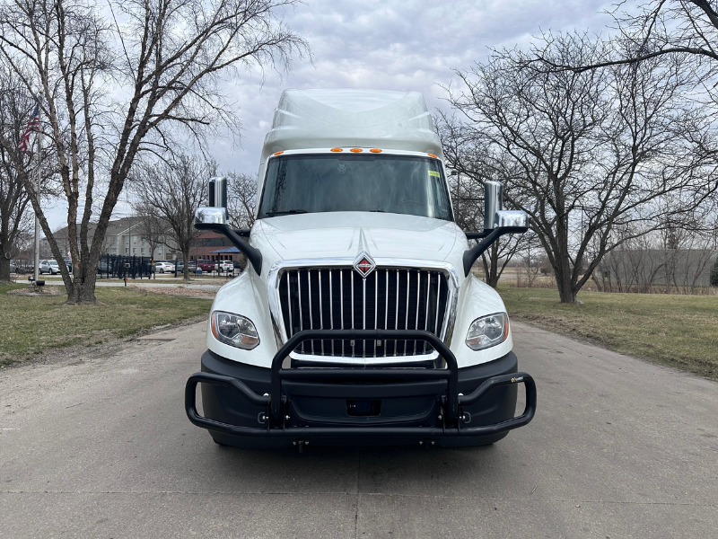 Front of white 2022 International LT