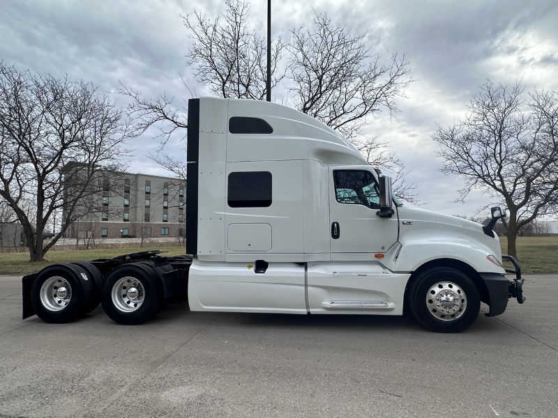 Passenger side of white 2022 International LT