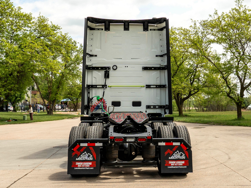 Rear of white 2027 Volvo VNL 860