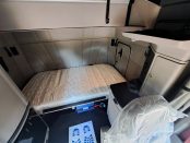 Sleeper area of a 2022 Black Peterbilt 579