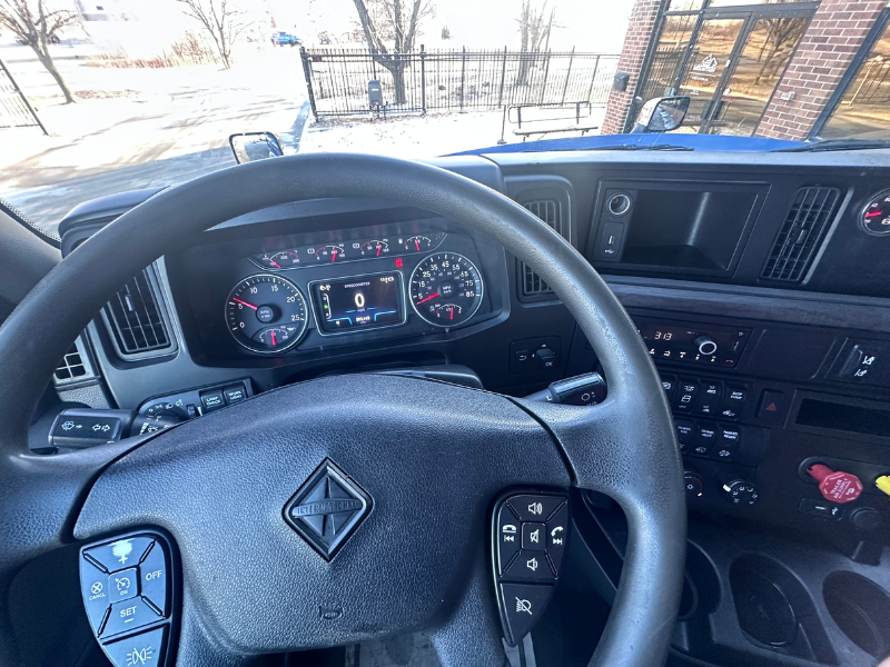 Steering wheel and dashboard of a 2022 International LT