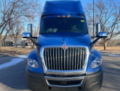 Front and grill of a blue 2022 International LT